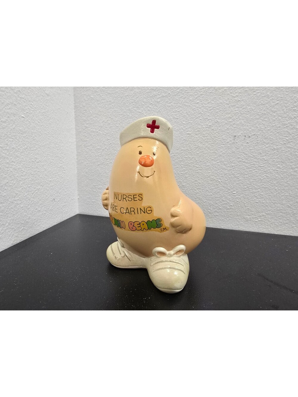 Vintage Enesco Human Beans Nurse Ceramic Figurine 1980s